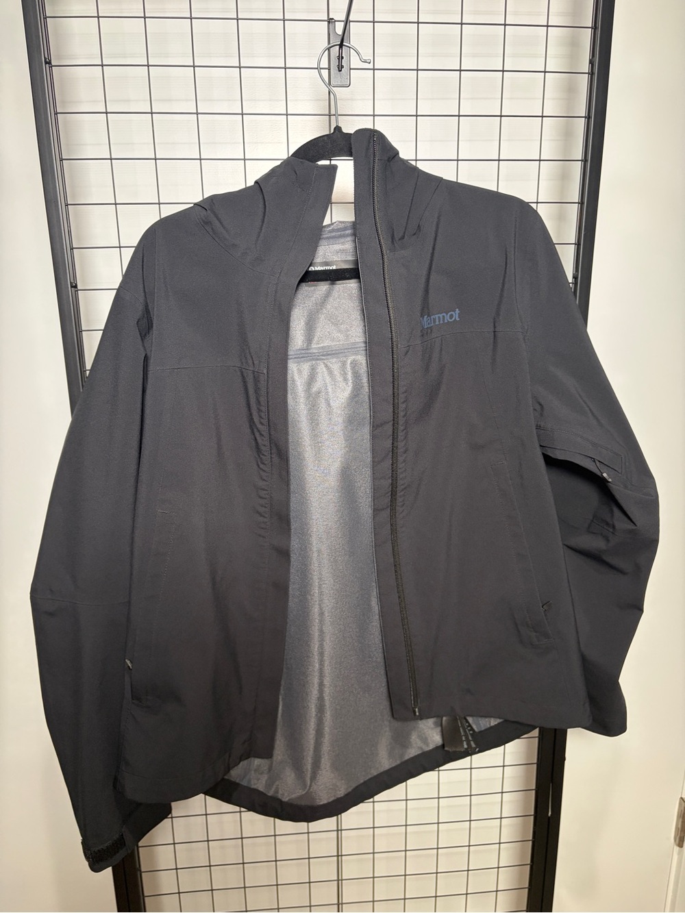 Marmot Black Waterproof Rain Jacket | Lightweight Full Zip Shell